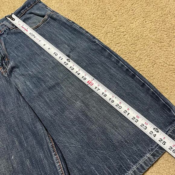 Y2K Corked Baggy Skater Orange Embroidered Long Jorts 38W - Picture 4 of 6